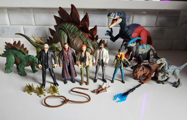 Jurassic World Classic Collection Jurassic World Dominion, Dr. Sarah Harding, groot en klein Stegosaurus, bewegende realist, op een schaal van 9,5 cm, vanaf 4 jaar