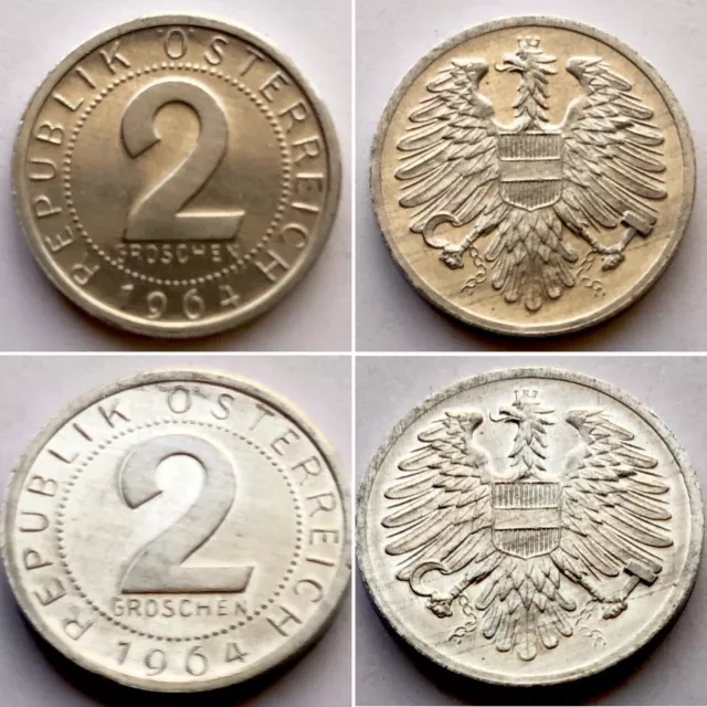 Austria 2 Groschen 1964 Proof KM# 2876 EXTREMELY RARE Low Mintage only 173.000!!
