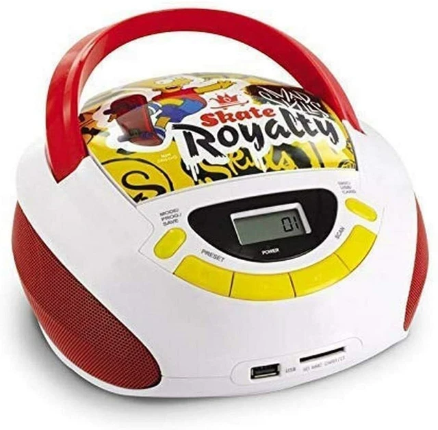 RADIO CD BART Simpson , avec Ports USB/SD, FM et Entrée Audio EUR 19,00 ...