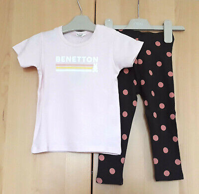 Benetton Baby Girls Pink Top & Next Spotted Leggings  Age 12-18 Months BNWT