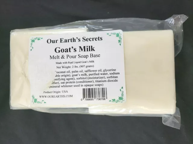 Base de jabón derretir y verter nuestra tierra secretos leche de cabra 2 libras