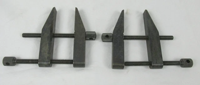 2 X Vintage Starrett No. 161-D Machinist's Color-Case-Hardened Parallel Clamps