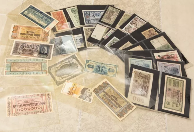 60X Konvolut alte Banknoten Geldscheine Reichsmark,  Frankreich, Europa, USA