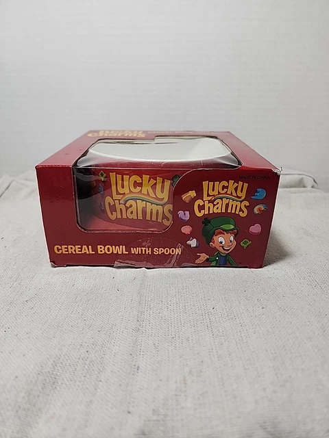 Lucky Charms Ceramic Cereal Bowl with Spoon New