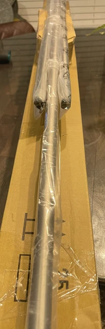 Pottery Barn Pewter Curtain Rod & Wall Bracket, Large, .75" Diam. NEW - 60-108"