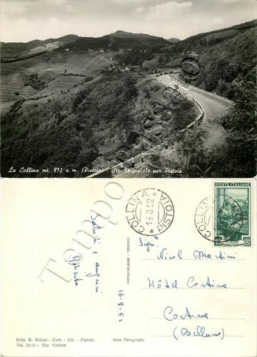 Cartolina di Pistoia, passo della Porretta (o passo della Collina) - 1952