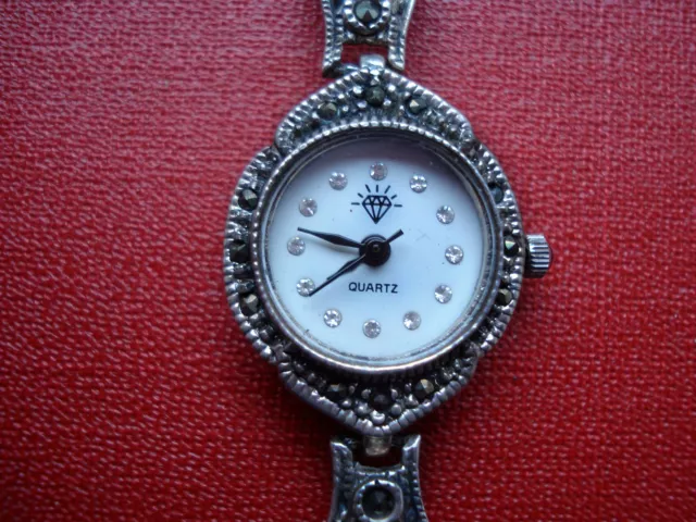 VINTAGE-Damenuhr Armbanduhr 925 Silber Quartz
