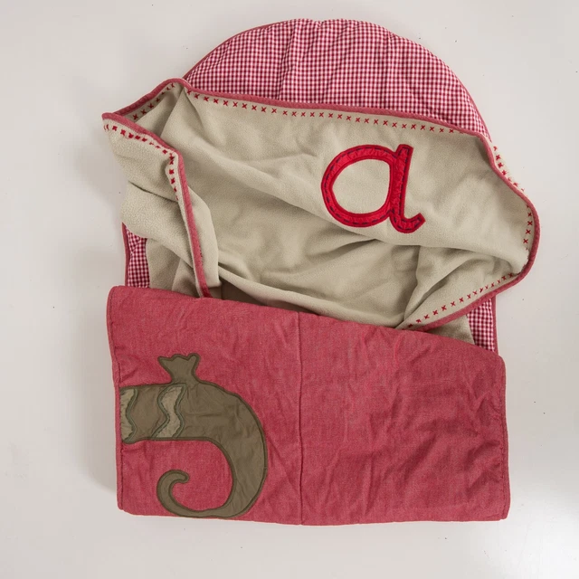 Pottery Barn Alligator Nap Mat Red Gingham Checked Roll Up  Preschool Pre K