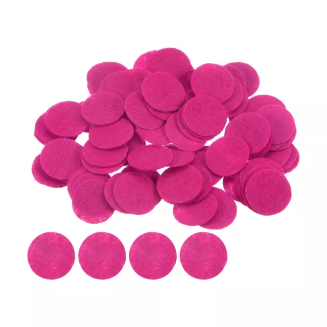 200pcs Round Felt Circles, 20mm 3/4" Craft Felt Pads Non-Woven Fabric Rose Red