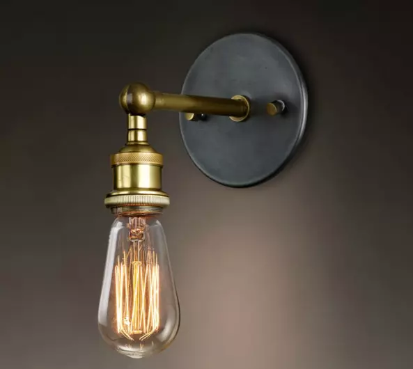 1Modern Vintage Industrial Antique Brass Black Wall Sconce Wall Light Lamp Shade
