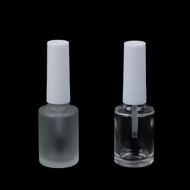 Botellas de vidrio de esmalte de uñas vacías rellenables de vidrio esmerilado de 15 ml con Bru KY
