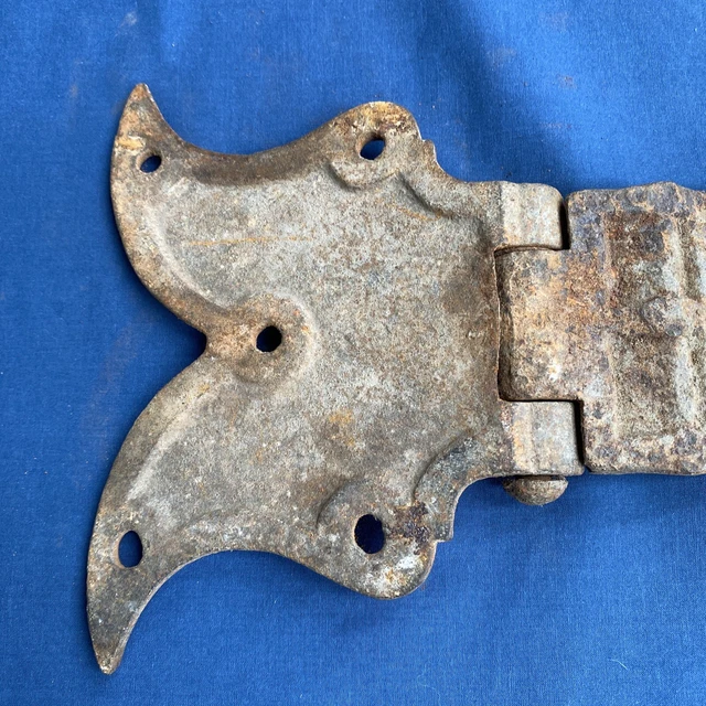 Vintage Antique Extra Heavy Cast Iron Barn Door Shed Strap Hinge 20 1/2" 10