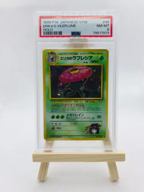 Erikas Vileplume PSA 8 Grading Carte, Pokemon, Jpn Gym, Holo, Numéro 045