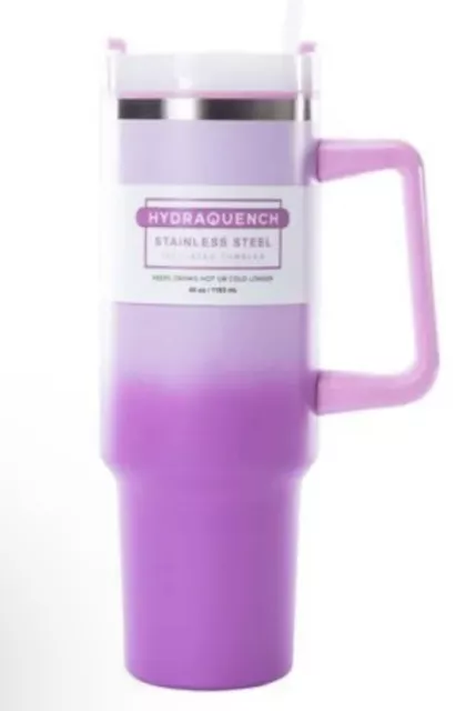 40oz Ombre Hydraquench with Handle and Straw, Insulated Stainless Steel Tumbler