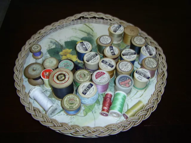 Job Lot Of Sylko Cotton On Wooden/Plastic Reels  Plus Some Other Odd Reels