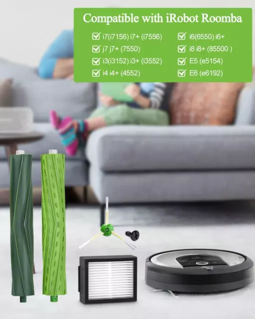 Jissta Kit Accessori Ricambi per Irobot Roomba E/I/J,E5 E6 I7 I7+ I3 I3+ I4 I4+ 2