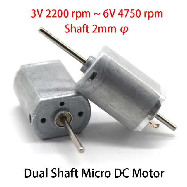 Dual Shaft Micro DC Motor FK130SH 3V 2200 rpm 6V 4750 rpm Dual Axis Gear Motors