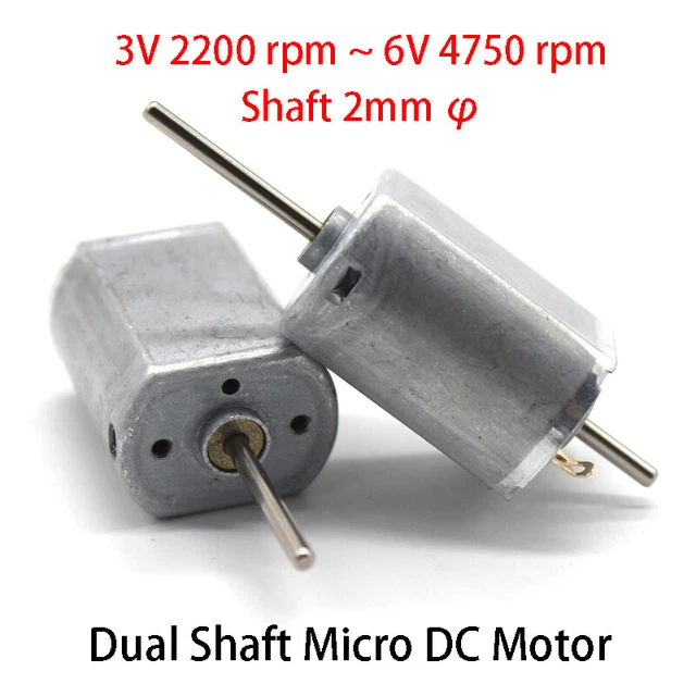 Dual Shaft Micro DC Motor FK130SH 3V 2200 rpm 6V 4750 rpm Dual Axis Gear Motors