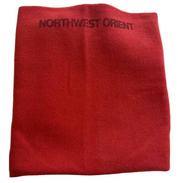 Vintage Northwest Orient Airlines Blanket Red Wool 44x66 Nice