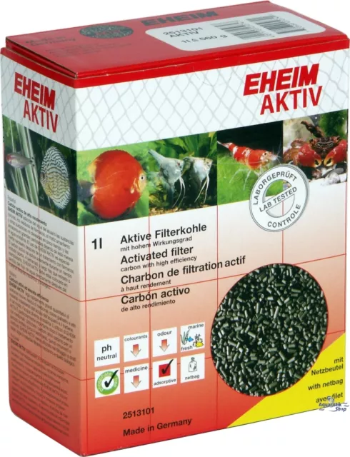 Eheim Aktiv Carbon 250ml 1L Active Remover Aquarium Filter Media Fish External