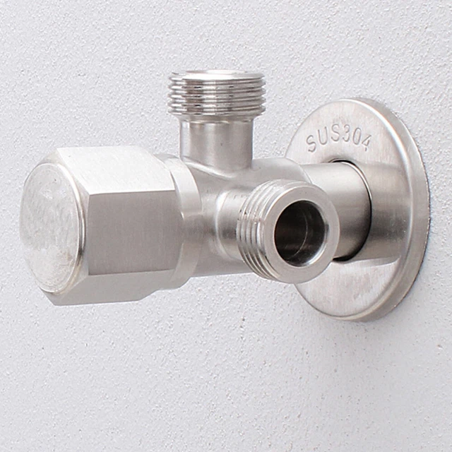 304 Stainless Steel Triangle Hexagon Wheel Angle 2 Way Water Inlet