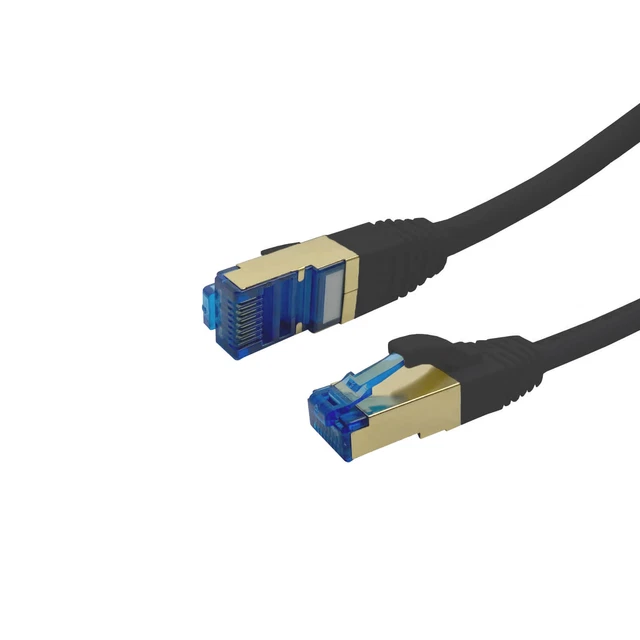 Câble Réseau CAT.7 0,5m | 10Gb/s | Blindé SFTP | Compatible RJ45 | Noir | Pour Gaming, TV, PC