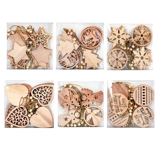 10 Stck. Weihnachtsbaum Holz hohl hängender Anhänger Zubehör Weihnachten