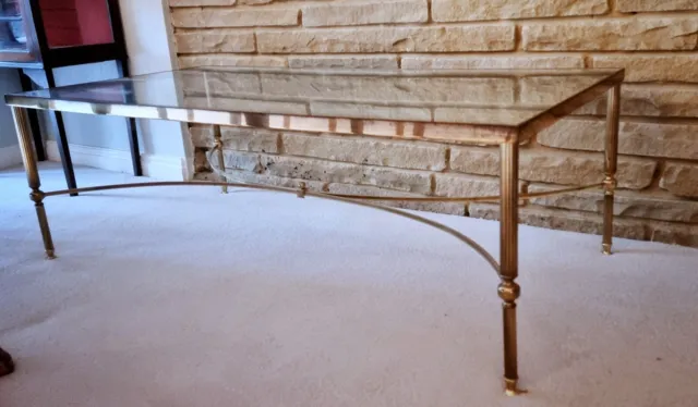 Mid-Century Brass and Glass Coffee Table