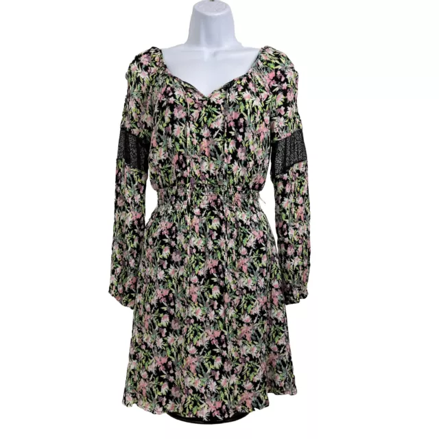 Princess Vera Wang Mini Dress Women's Medium Long Sleeve Lightweight Floral