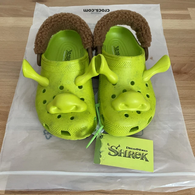 Crocs Classic Clog Dreamworks Shrek Shoe Lime Green 209378-3TX Size Kids J1 NEW