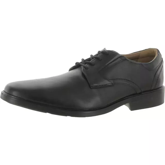 CLARKS MENS BLACK Faux Leather Lifestyle Oxfords Shoes 10 Medium (D ...