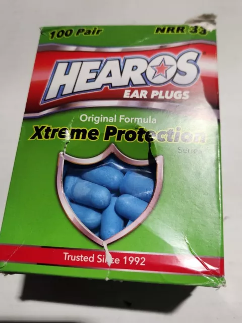 (100-Pk) Hearos Xtreme Noise Reduction & Hearing Protection Ear Plugs Foam Blue!