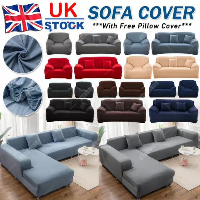 1/2/3/4 Seater L Shape Corner Sofa Covers High Stretch Protector Couch Slipcover