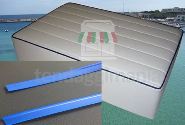 Bordino profilo in pvc blu per fissaggio cuscineria ecopelle nautica barca al MT