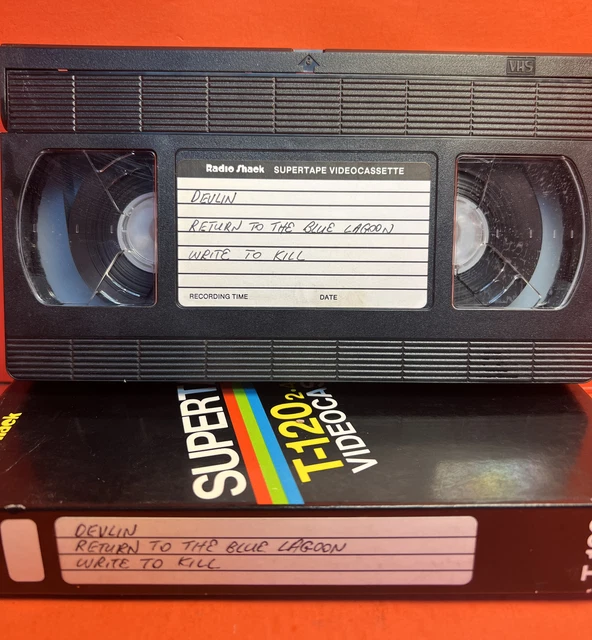 DEVLIN VHS/RETURN TO The Blue Lagoon Vhs/Write To Kill Vhs Blank Vhs