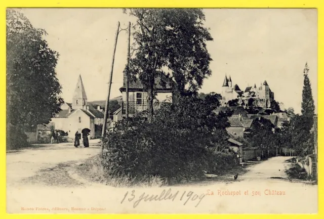 cpa 21 - VILLAGE de LA ROCHEPOT (Côte d'Or) et son CHÂTEAU