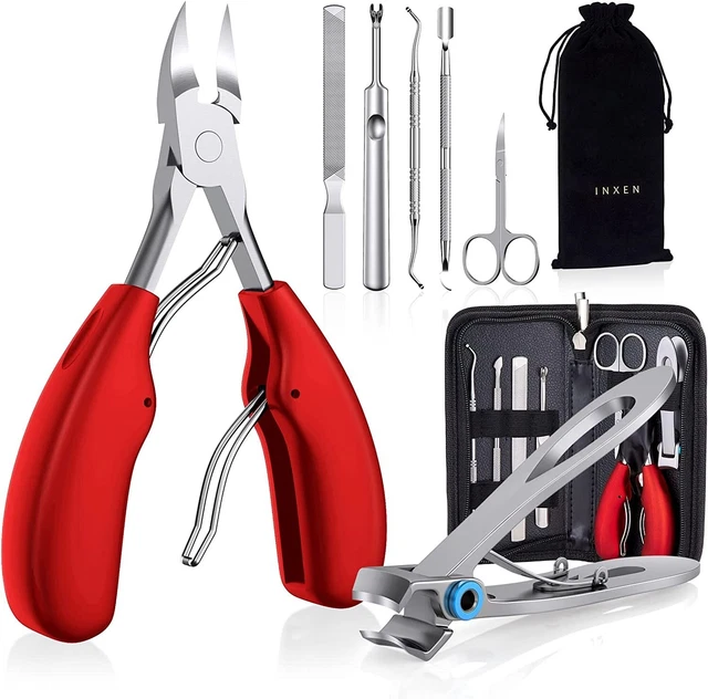 Set Tagliaunghie Professionali in Acciaio Inox con Accessori per Cura Mani Piedi