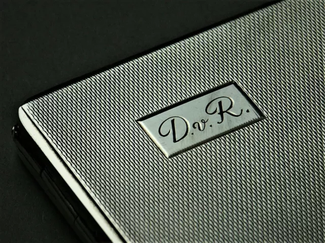 Art Deco Zigarettenetui Zigaretten Etui 835er Silber cigarette case D.v.R. (AB)
