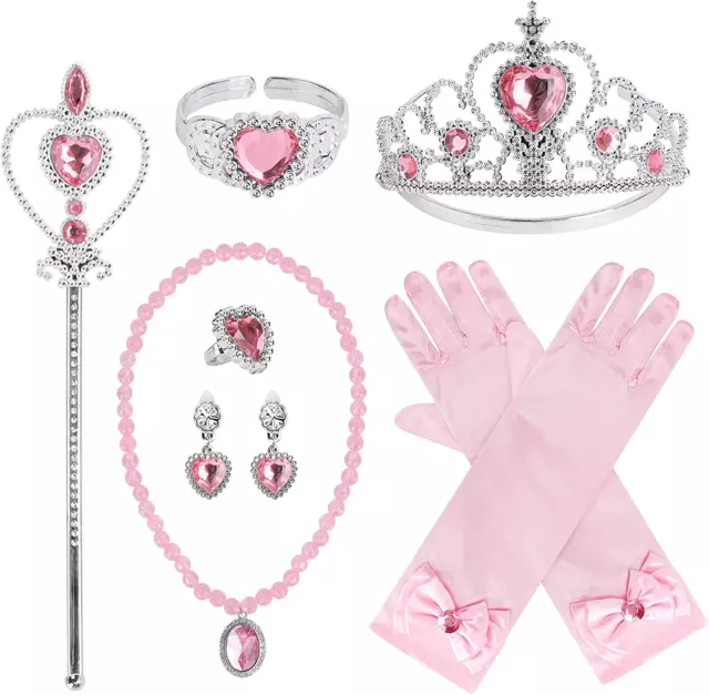 Princess Dress up Party Accessories for Princess Costume Gloves Tiara Wand Neckl