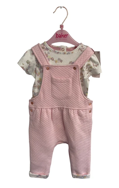 BNWT Ted Baker Bambino Stampa Floreale Salopette T-Shirt Completo Set 3 6 Mesi