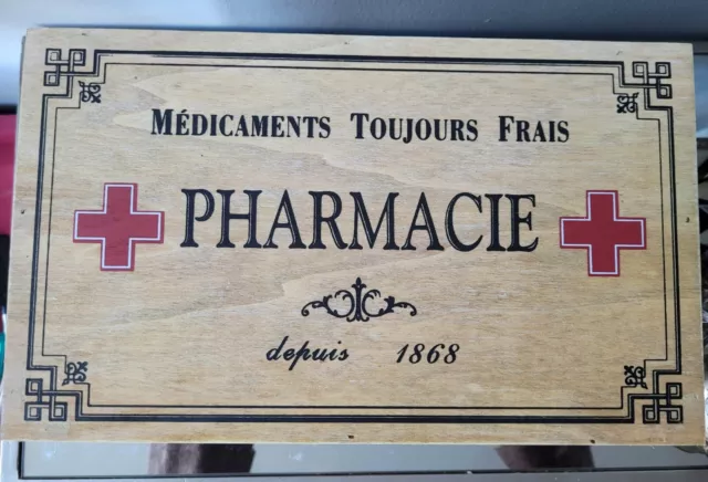 NEW Adorable Shabby French Chic Pharmacie Wooden Storage Box