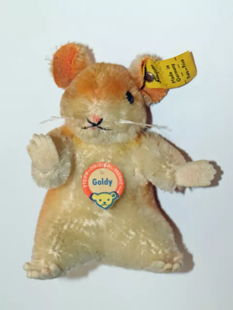 Steiff ® Art. 4310/00 Goldhamster Goldy KFS Knopf, Fahne, Preisabschnitt, Schild