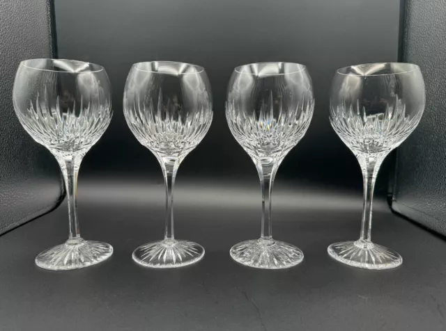 Gorgeous Set of 4 STUART Monterrey Claret Wine Crystal Glasses, English Crystal