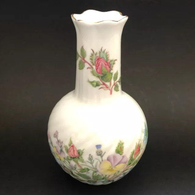 Aynsley Wild Tudor Bud Vase Bone China Made In England Floral Design