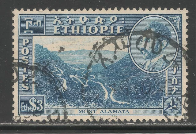 Ethiopia #295 (A53) VF USED - 1947-53 $3 Mt. Alamata & Emperor Selassie