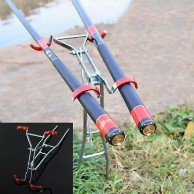 DOUBLE FISHING ROD Holder For Float Tube With Angle Spinning ,Casting Or  Fly $28.00 - PicClick