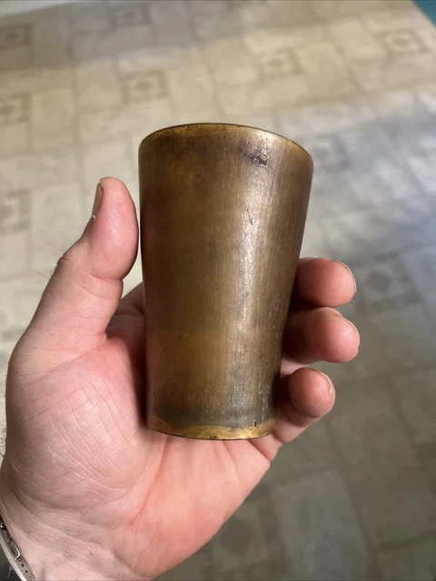 18th Century Rev War Super Color Horn Drinking Cup 1760-1780 4 Inches Tall 2