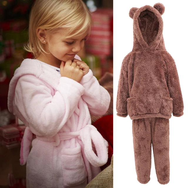 1 set di ragazze in pile di corallo ragazzi pigiami abbigliamento per bambini