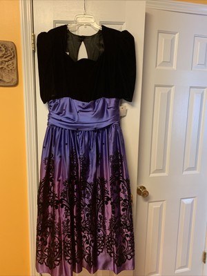 Vtg New Scott McClintock 80's prom dress formal velvet tulle gown 16 poof skirt