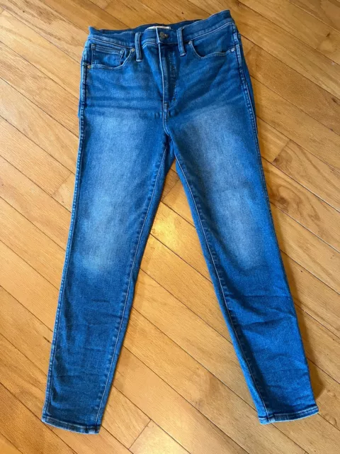 Madewell Jeans Womens 29 Blue Wash Stretch 10" High-Rise Skinny Crop